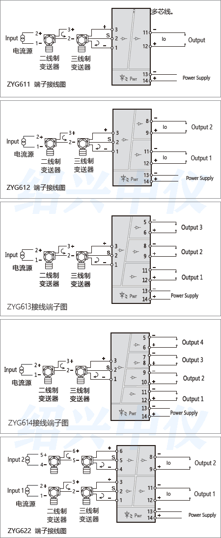 模擬量信號隔離器接線說明圖